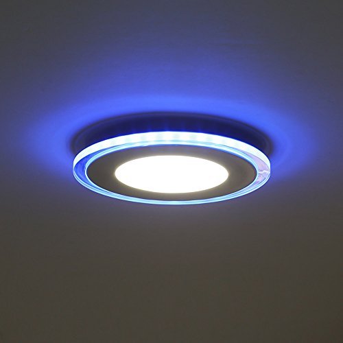 Preisvergleich Produktbild Amzdeal 10W LED Panel Deckenleuchte, Durchmesser 130mm, neutralweiß+blau