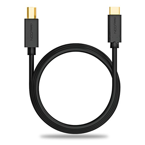 deleyCON 2m USB Kabel / Stecker Typ 3.1 / C auf B / USB 2.0 Speed / Datenkabel / für z.B. Computer / Drucker / Externe Festplatte – Schwarz - 4