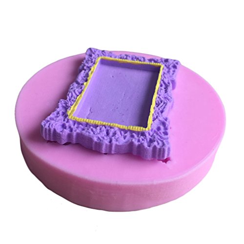 LYNCH Bilderrahmen formte Silikon-Form-Fondant-Kuchen Soap Kerzenformen,Rosa - 4