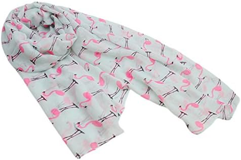 DPWELLWomen Ladies Flamingo Printed Scarf Shawl Wrap Stole Soft Lightweight Party Wrap