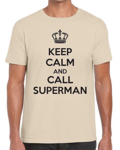 Keep Calm E Chiama SUPERMAN Maglietta Da Uomo, Blu Navy