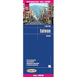 Taiwan, mapa impermeable de carreteras. Escala 1:300.000 impermeable. Reise Know-How.