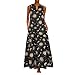 Produktbild ShaDiao Damen Vintage Kleid Sommerkleider Blumen Maxi Kleid Ärmellos Abendkleid Strandkleid Party Lange Kleid