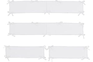 RUDFUZ Breathable Crib Bumper Breathable Mesh Cot Liner Split Crib Protective Bumper Anti-Collision Cotton Crib liner Soft Comfortable Edge Protection Baby Cot Bumper for Baby Boys Girls