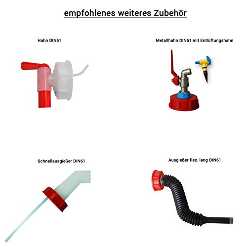 30 Liter rot Kanister + Ausgießer flexibel (DIN 61) - 5