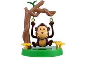 CAWHUI Green Solar Powered Dancing Animal Ornaments - Cute Solar Monkey Swinging Animated Bobble Dancer Ornaments - Solar Powered Car Dashboard Interior Decoration Dancing Ornament