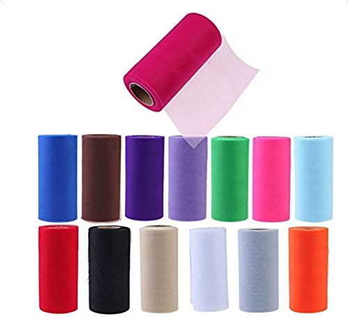 Demarkt Tüllstoff Tülldekostoff für Kleidung Deko Hochzeit Party 22m x 15cm lila - 8