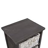 Mobil Schublade Nachttisch Badezimmer Wäscherei mit 3 Weidenkörbe und ein Holz Tür Grau Farbe (Kode RE4188) - 5