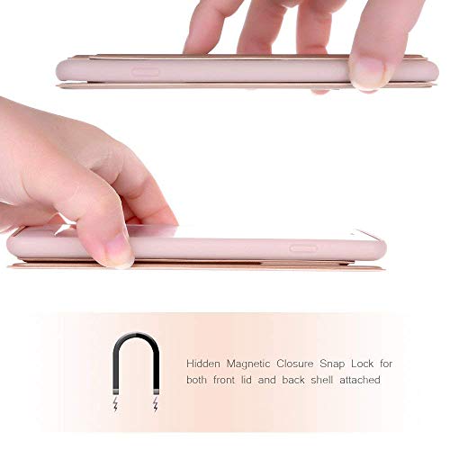 Funda inteligente con ventana y barra de botones Nouske para iPhone 6 y 6S de 4 7 pulgadas de Apple Oro rosa