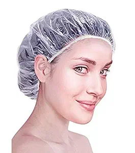 IE Shower cap, pack of 50, Transparent Flexible Large Size SHOWER Cap, Bathing cap, Waterproof cap, Plastic cap