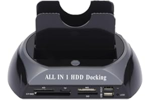 GENERIC USB 2.0 SATA IDE Dual Slots External Hard Drive Docking Station Hard Drive Docking Station with Offline Clone Function for 2.5 &3.5 inch HDD SSD SATA External Dual Bay Dock
