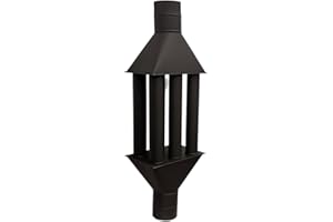BALKAN ENERGY Intercambiador de calor de chimenea Typhoon/intercambiador de aire caliente, enfriador gas de escape negro, diámetro 150 mm, 6 tubos