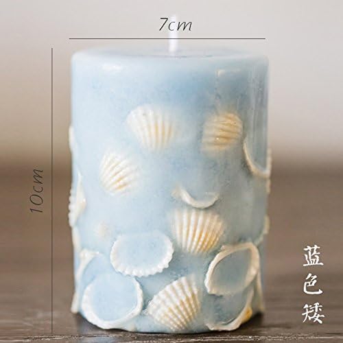 JJALZ Shell Candle Cylindrical Candle Ocean Aromatherapy Smoking-Free Romance,Blue Dwarf