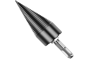 YWNYT Taladro divisor de troncos de leña, brocas divisoras de madera, destornillador de cono de tornillo resistente para taladro manual (vástago cuadrado)