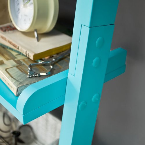 Modernes Leiterregal mit fünf Böden, Standregal, Wandregal, 56x189cm, Farbe in Blau, FRG17-B - 3