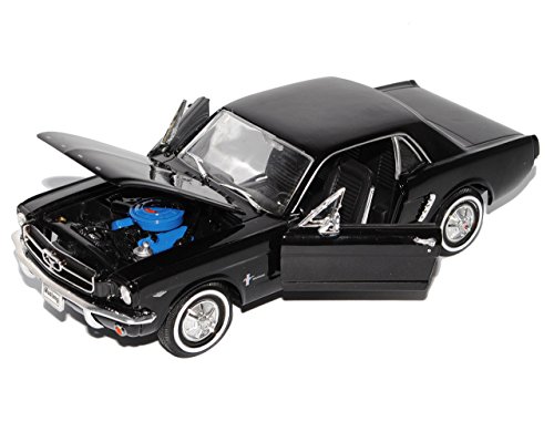 Ford Mustang I Schwarz Coupe 1/2 1964-1966 1/24 Welly Modell Auto mit oder ohne individiuellem Wunschkennzeichen - 3