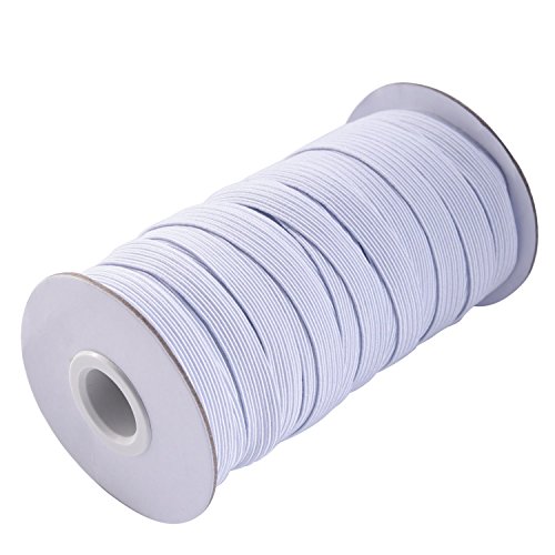 eBoot 20 Yard 1 cm Breiten Elastischen Spule Elastische Schnur Gummiband Flach Stricken Nähen Stretchbar Seil, Weiß