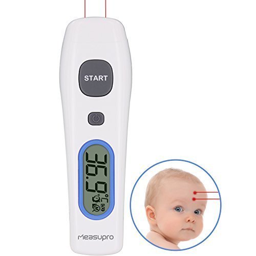 MeasuPro IRT250 No Touch Digital Forehead Thermometer with Baby Safe LED Measuring Guide and Fever Alarm