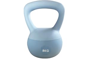 ‎ZHAOCO 8 kg Kettlebell miękki, hantel kettlebell ze strukturalnym uchwytem, wypełniony żelazem piaskiem, ochrona podłogi, waga do treningu mięśni do ćwiczeń w domu na siłowni