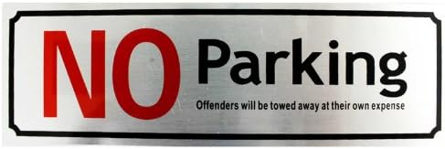 Aluminium 175 x 55mm No Parking Keep Driveway Clear Sign Card Self Adhesive