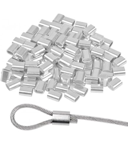 30 Morsetti Cavo Acciaio In Alluminio - Per Funi 8mm, Doppia Manica - Foto 4