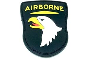 Patch Nation Airborne Schwarz PVC Airsoft Paintball Klett Emblem Abzeichen