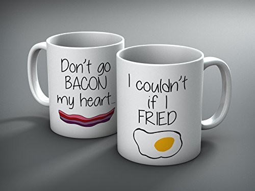 Custom Don't Go Bacon My Heart His and Hers Mug Set - Bacon and Eggs - Funny - Coffee Mug - Gifts - Funny Mug by sold by Sunrise Shop Group LLC