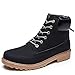 Produktbild ukStore Damen Herren Worker Boots Schnür Stiefeletten Herbst Winter Outdoor Warme Gefütterte Winterstiefel Wasserdicht Stiefel, Schwarz, 40 EU