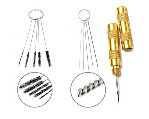Royal Max® aerógrafo Clean Brush cepillo de limpieza, 5 diferentes Cepillos de limpieza para pistolas + 5 diferentes agujas para la limpieza + Nozzle Cleaner