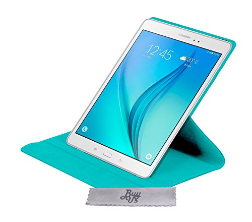 Drehbare Luxus Hülle türkis mit Schlaf/Wach Funktion Samsung Galaxy Tab E 9.6 T560 + EINGABESTIFT und FOLIE GESCHENKT DAZU !! - 3