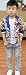 EKU Boys Ripped Splicing Washed Zipper Patched Denim Jeans Pants 7-8y blue
