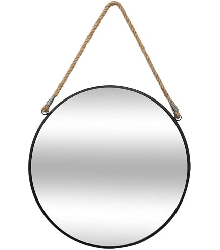 Miroir Mural Grand Format Forme Gousset En Bois - Diamètre 74 Cm, Cadre Sapin, Design Rétro élégant Pour Décoration Intérieure
