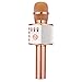 Produktbild Bluetooth Karaoke Mikrofon,tragbare drahtlose Mikrofon mit Lautsprecher für Erwachsene und Kinder für Sprach- und Gesangsaufnahmen,kompatibel mit Android/IOS, PC oder Alle Smartphone (Rose Gold)