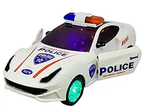 MWT TOYZ Bump & go 3D Lights Police car with Sound and Lights on Wheel for Kids- Assorted Colors