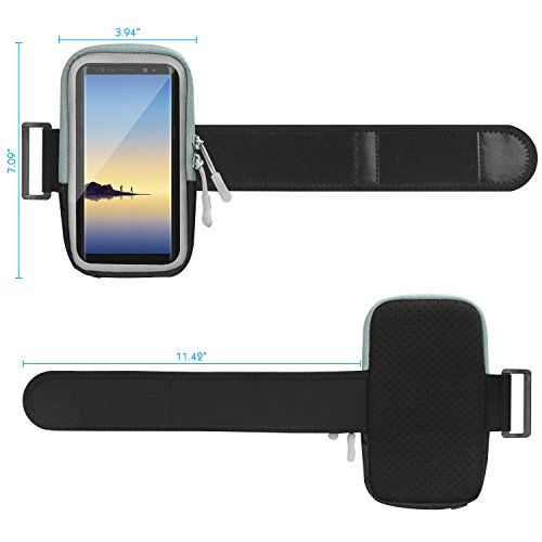 MoKo Sports Armband Bag per iPhone & Galaxy, Bracciale Borsa da Corsa con Finestra Touch Chiara, per Samsung Galaxy Note 8 / S8+, Apple iPhone X / 8 Plus/ 8 / 7 Plus / 6s â€“ Nero