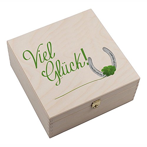 Hufeisen-Box mit Motiv „Viel Glück“ mit Hufeisen Glücksgeschenk Geschenkidee Glücksbringer - 2
