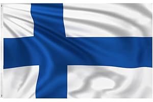 SHONYE 150X90cm Drapeau Finlandais, Drapeau Finlande avec 2 œillets en Métal, Drapeau de la Finlande aux Couleurs Vives, Drapeau National Finlandais Décoré Lors D''événements Sportifs, Fêtes, Défilés