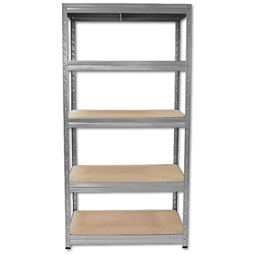 Garagenregal Steckregal Lagerregal Kellerregal Schwerlastregal Werkstattregal Metallregal LUANA 180x90x60 cm 5 Böden mit 200 kg pro Boden - 5