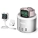 Produktbild Oittm 3 USB-Anschlüsse Ladestation für Apple Watch Series 3/ Apple Watch Series 3 with Cellular/ Apple Watch Series 1/ Apple Watch Series 2/ Apple Watch Nike+ / iPhone / Samsung/ Tablet und mehr mit Apple IOS oder Android Gerät ( Silber )