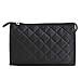 Bluelans® Woman Cosmetic Tool Nylon Gridding Rectangle Makeup Pouch/Bag/Case with Zipper Closure (Black)