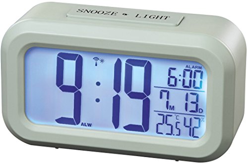Hama Funk Wecker (zwei Weckzeiten, Snooze, sensorgesteuertes Nachtlicht, Temperatur- und Datumsanzeige) mintgrün