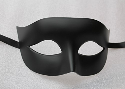 Herren und Damen Matt Schwarz Qualität Venezianische Maskerade Maske - 2