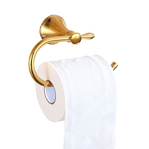 Konhard 16807BG Messing Toilettenpapierhalter Wandmontage, Gold