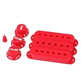 Color: Rojo. lyws guitarra Pickup cubre perillas interruptor punta Set para Fender Stratocaster de repuesto Kit de accesorios, color rojo