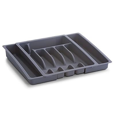 Zeller 24887 Range-couverts modulable en plastique 29-50 x 38 x 6,5 (Gris)