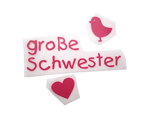 Mimmis Traktor® Bügelbild große Schwester + Vogel PINK - 3