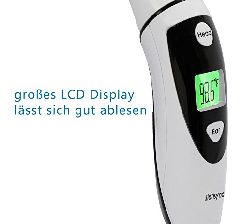Siensync Infrarot Thermometer, Stirn Und Ohr Fieberthermometer, Bescheinigt FDA / CE / ISO Digitale Baby Thermometer Sofortige Lesen Dual Modi Ohrthermometer Für Kinder, Babys Und Erwachsenen - 2