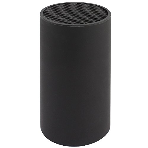 COM-FOUR® Universal-Messerblock mit Welleneinsatz, Allzweckbox, Ø11,3 cm, schwarz (1 Stück - schwarz)