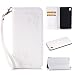 Produktbild Lonchee Sony Xperia M4 Aqua Wallet Tasche Brieftasche Schutzhülle , geprägten Design Hochwertige PU Leder Folio Tasche Case Hülle im Bookstyle mit Standfunktion Kredit Kartenfächer (weiß)