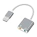 Produktbild AUSWAUR Aluminium Externe USB Soundkarte Stereo Sound Adapter mit 3,5 mm Buchsen für Windows und Mac, Plug & Play, Keine Treiber erforderlich-Grau
